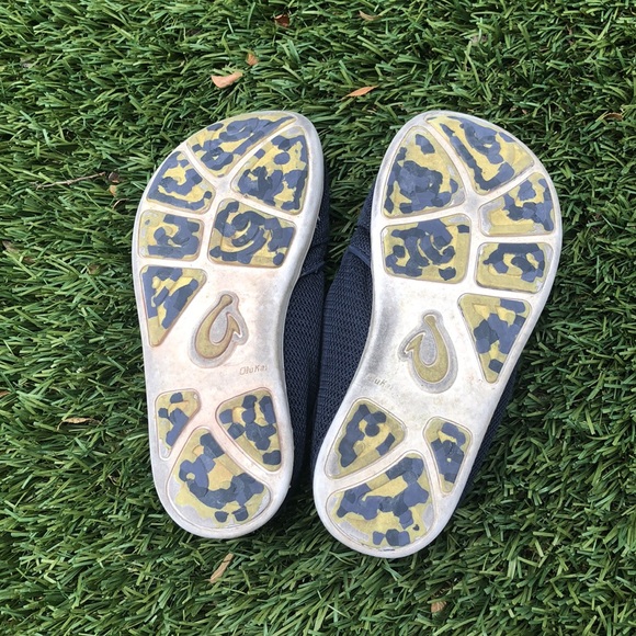 OluKai Nohea mesh boys shoes blue with yellow - Picture 4 of 6